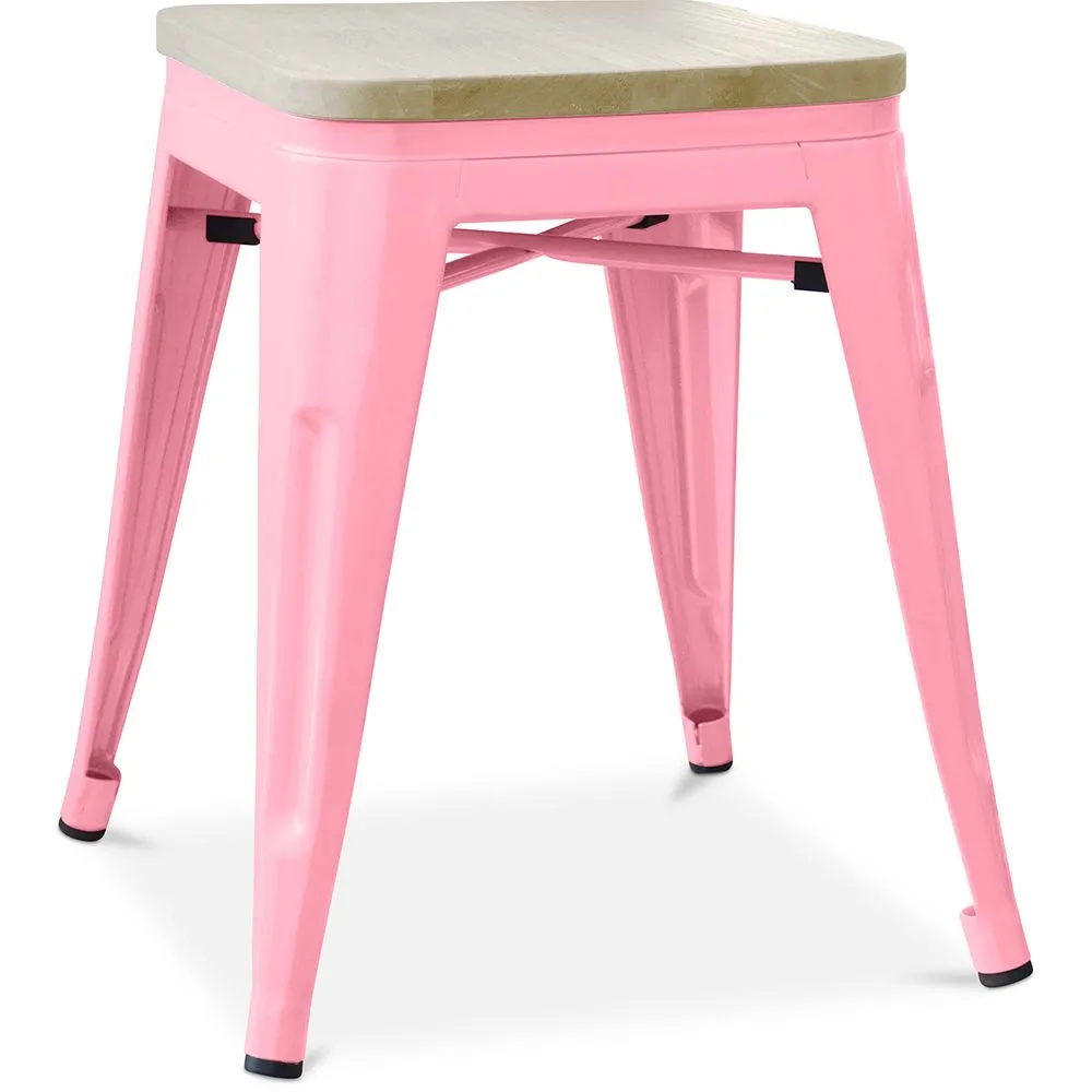 Industriële Design Kruk - Hout & Metaal - 45cm - Stylix image 8