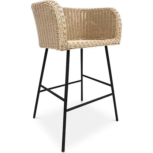 Rotan Kruk met Armleuningen - Boho Bali Ontwerp - Ishita image 8