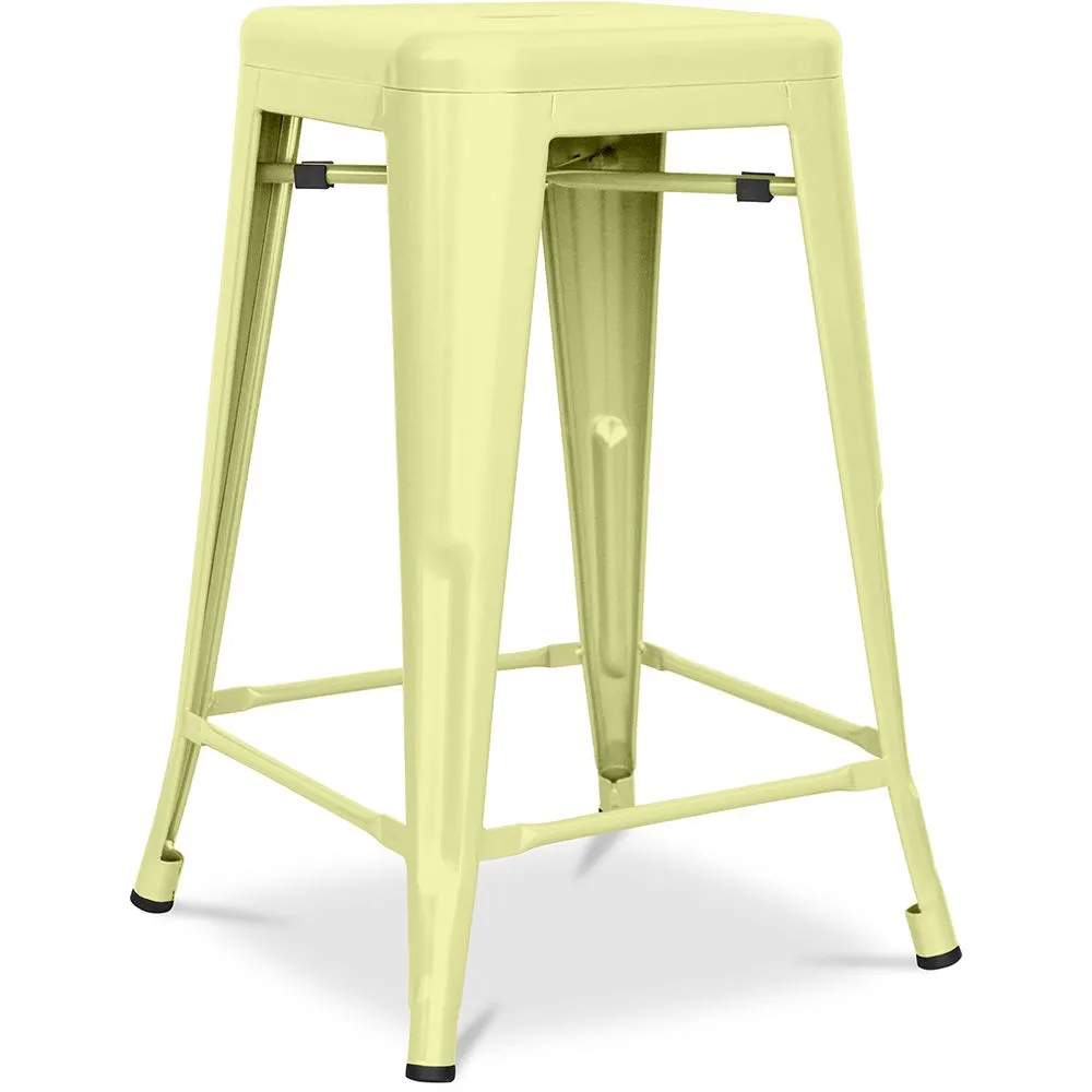 Barkruk industrieel ontwerp - mat staal - 60cm - Stylix image 8