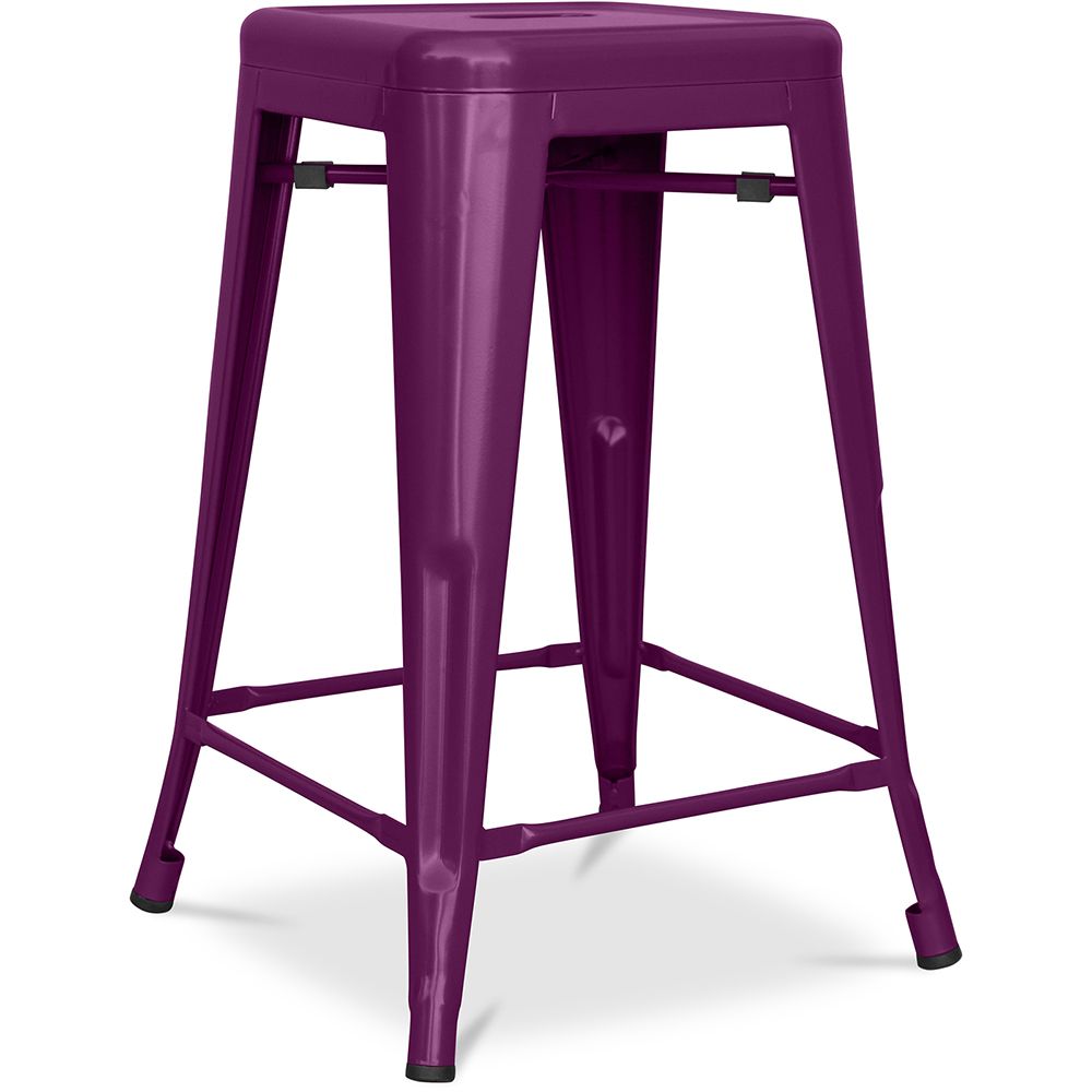 Barkruk industrieel ontwerp - mat staal - 60cm - Stylix image 8