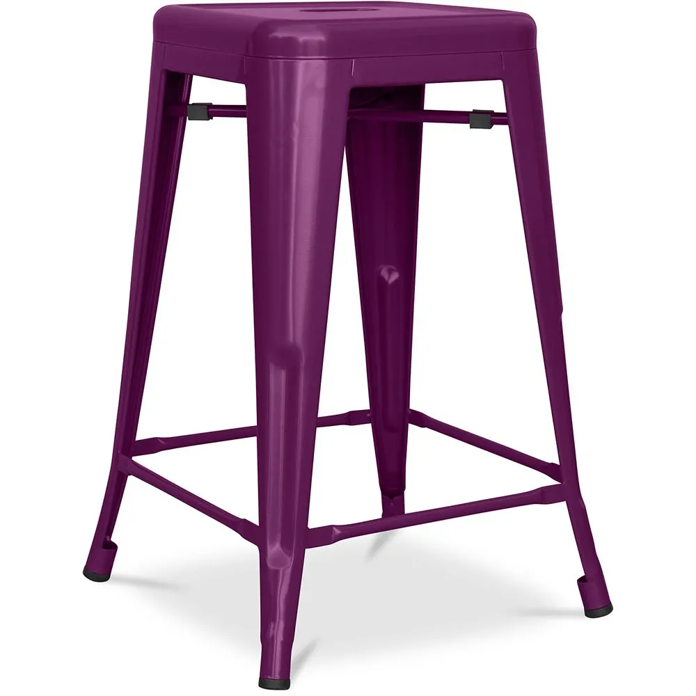 Barkruk industrieel ontwerp - mat staal - 60cm - Stylix image 8