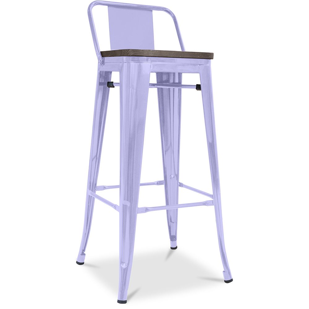 Industriële Design Barkruk met Rugleuning - Hout & Staal - 76cm - Stylix image 8