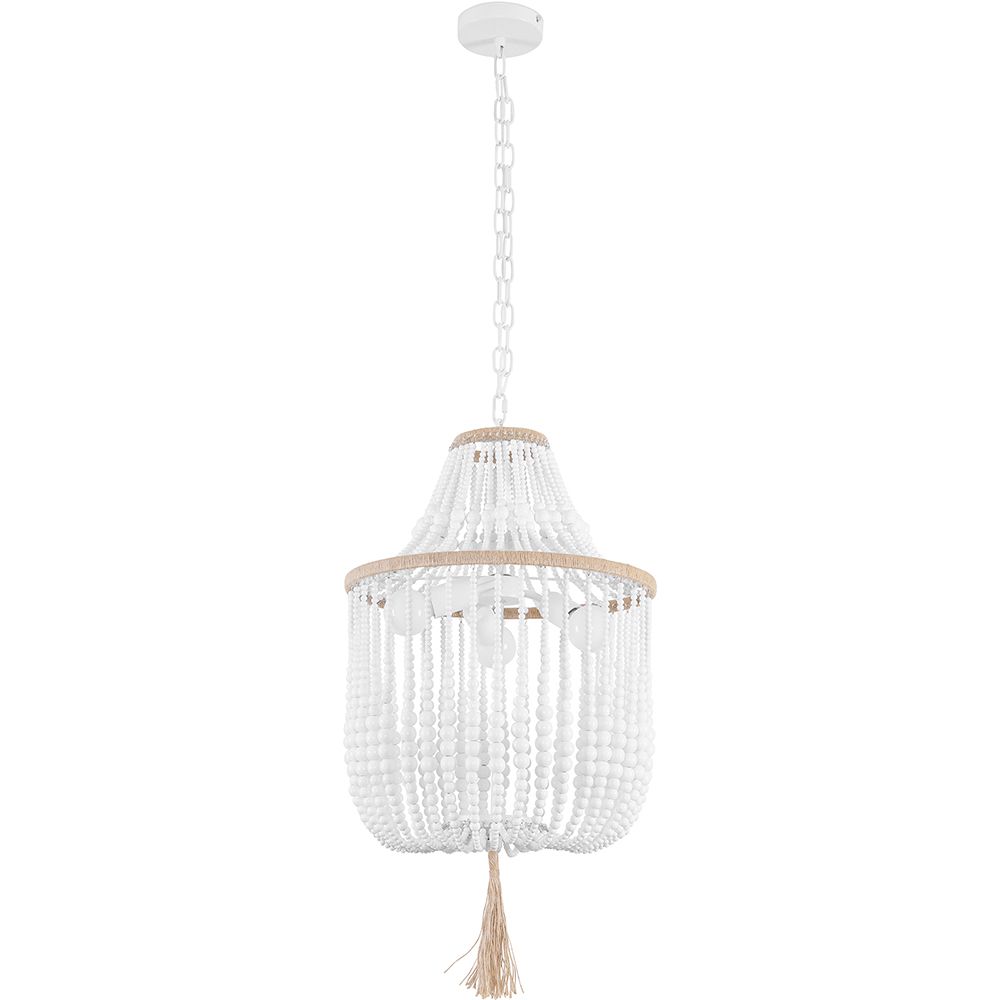 Houten Ballen Plafondlamp - Hanglamp Boho Bali Stijl - Lawan image 8