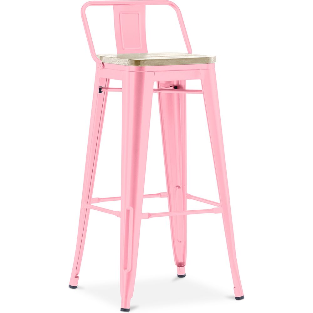 Barkruk met rugleuning - Industrieel ontwerp - 76 cm - Stylix image 8
