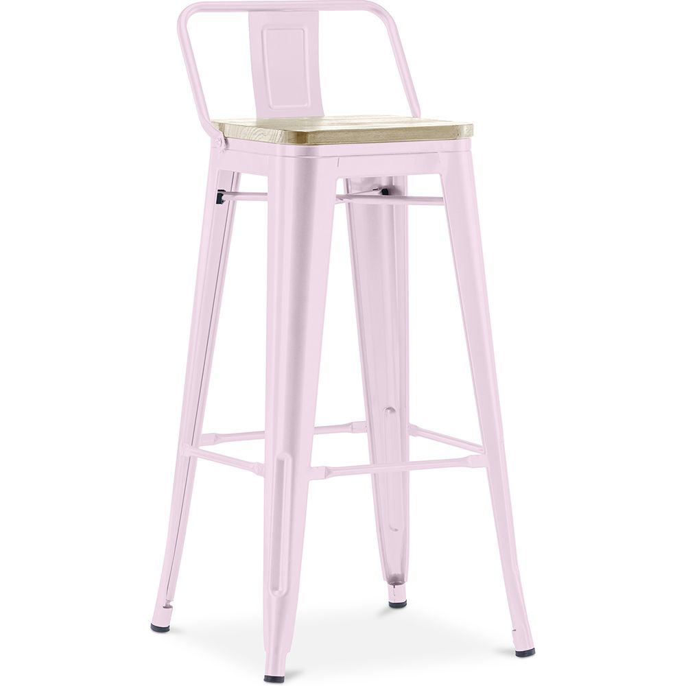Barkruk met rugleuning - Industrieel ontwerp - 76 cm - Stylix image 8