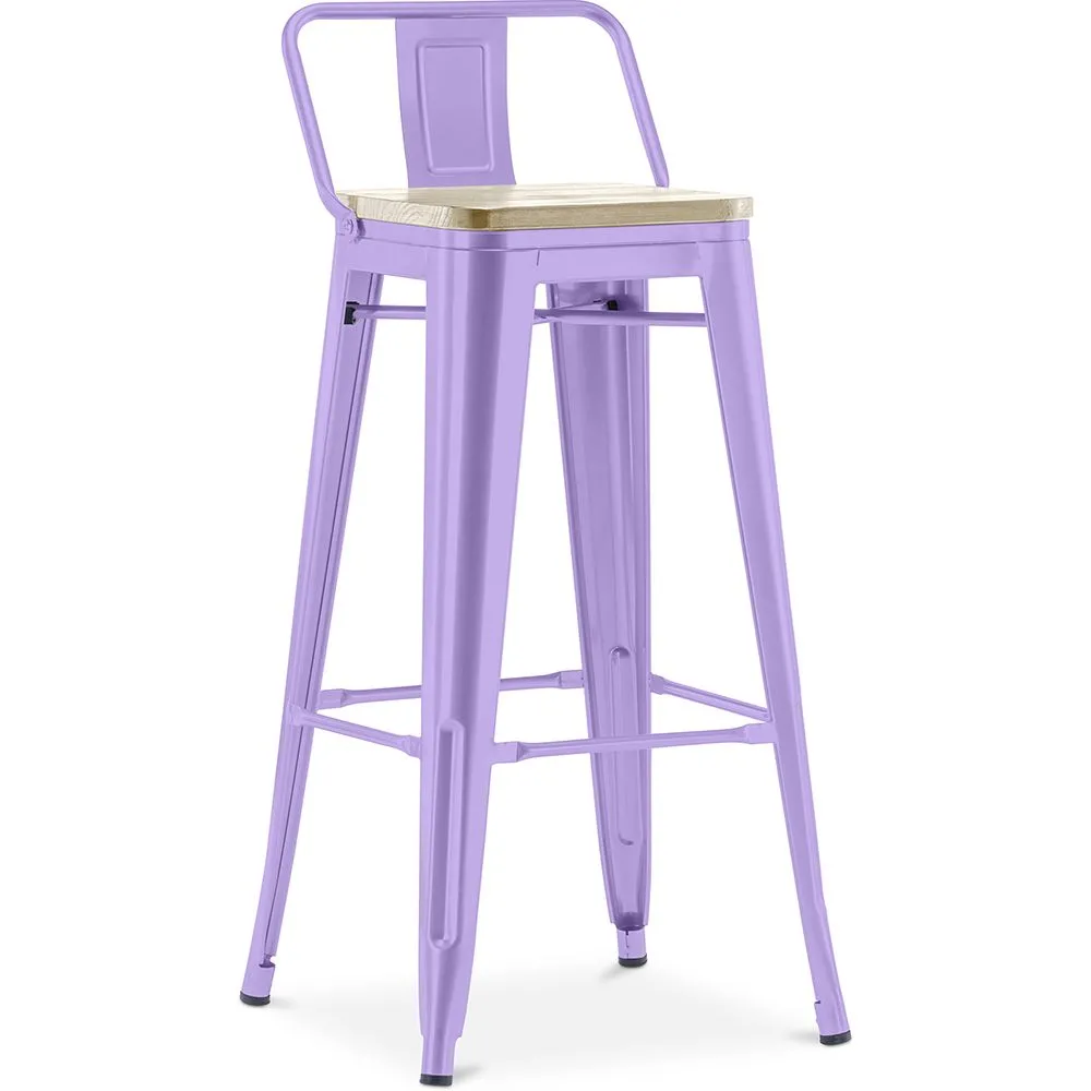 Barkruk met rugleuning - Industrieel ontwerp - 76 cm - Stylix image 8