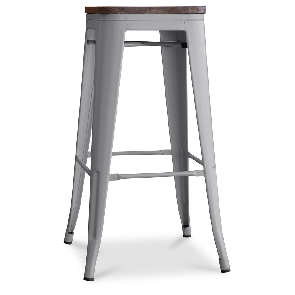 Industriële Design Barkruk - Hout & Staal - 76cm - Stylix image 8