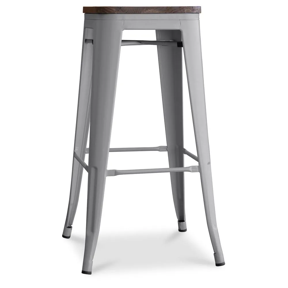 Industriële Ontwerp Barkruk - Hout & Staal - 76cm - Stylix image 8