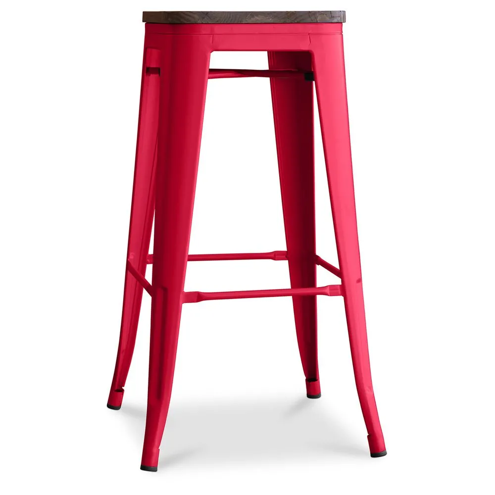 Industriële Ontwerp Barkruk - Hout & Staal - 76cm - Stylix image 8