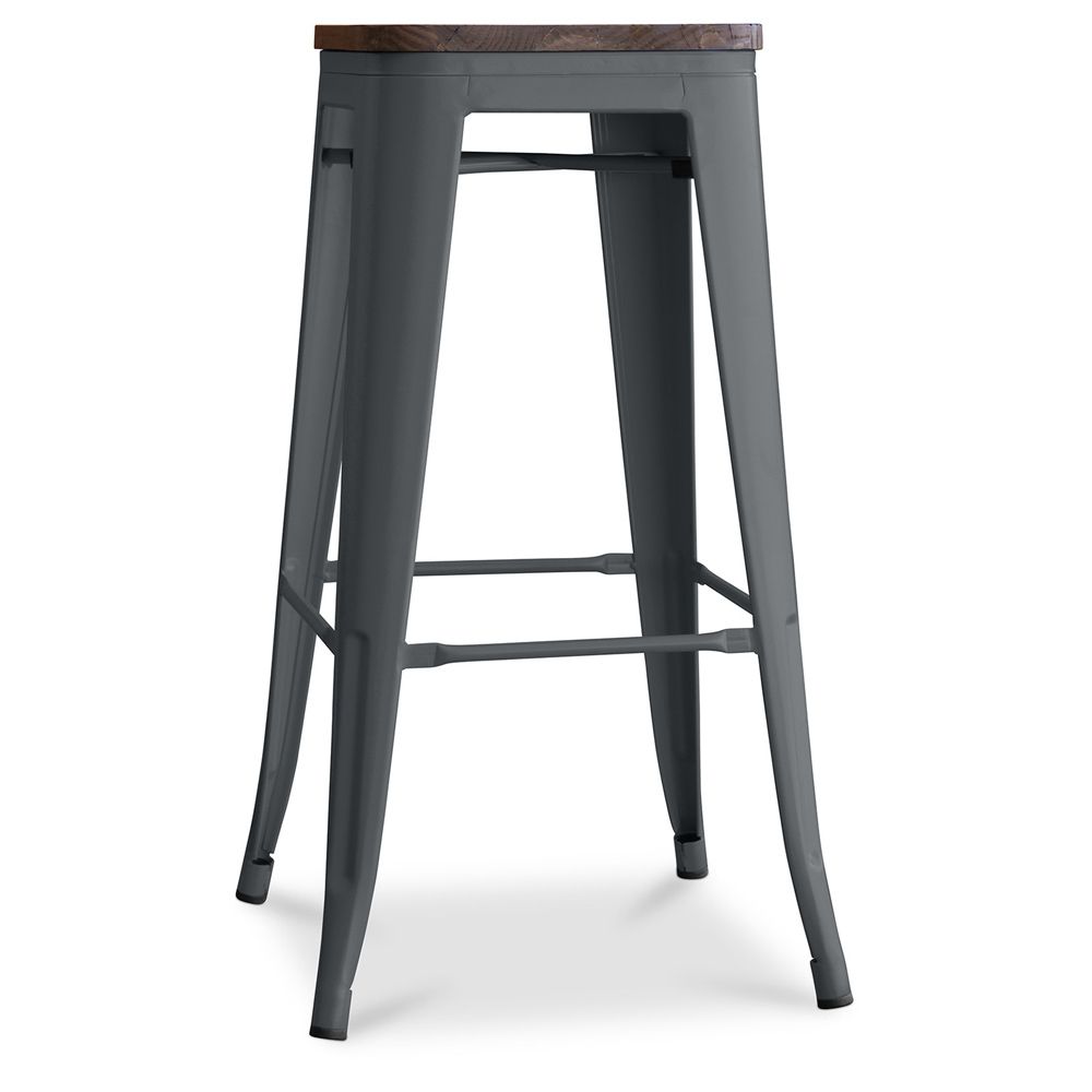 Industriële Design Barkruk - Hout & Staal - 76cm - Stylix image 8