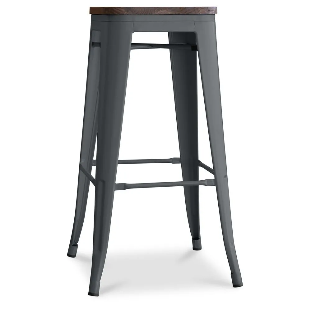 Industriële Ontwerp Barkruk - Hout & Staal - 76cm - Stylix image 8