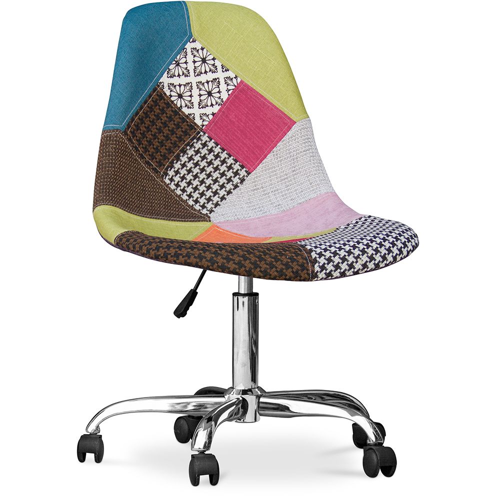 Bureaustoel met wieltjes - Bureaustoel - Gestoffeerd in patchwork - Simona image 8
