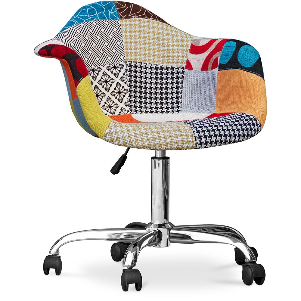 Bureaustoel met armleuningen - Bureaustoel met wielen - Gestoffeerd in patchwork - Patty image 8