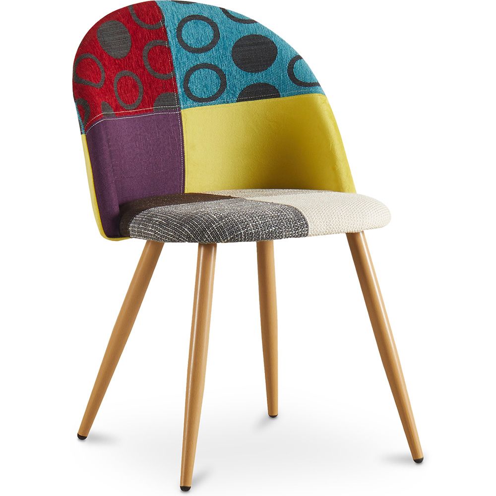 Eetkamerstoel - bekleed met patchwork - Scandinavische stijl - Ray image 8