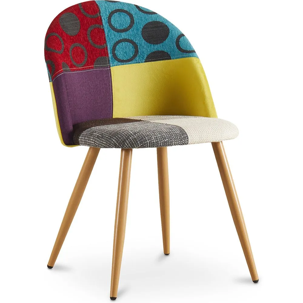 Eetkamerstoel - bekleed met patchwork - Scandinavische stijl - Ray image 8