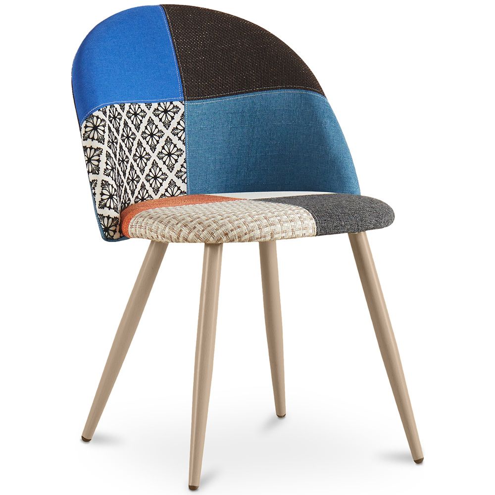 Eetkamerstoel - bekleed met patchwork - Scandinavische stijl - Evelyne image 8