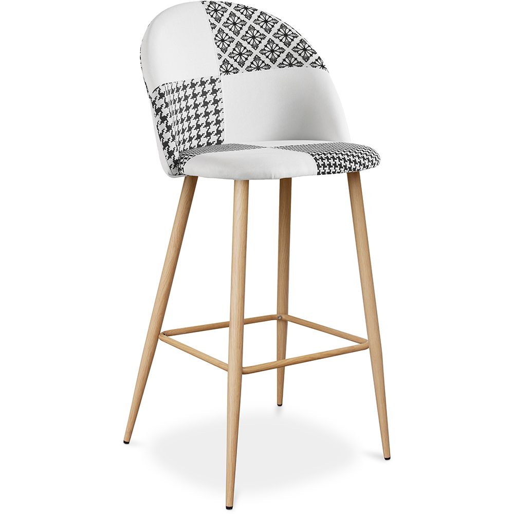 Patchwork beklede kruk - Scandinavische stijl - Zwart en Wit - Evelyne image 8