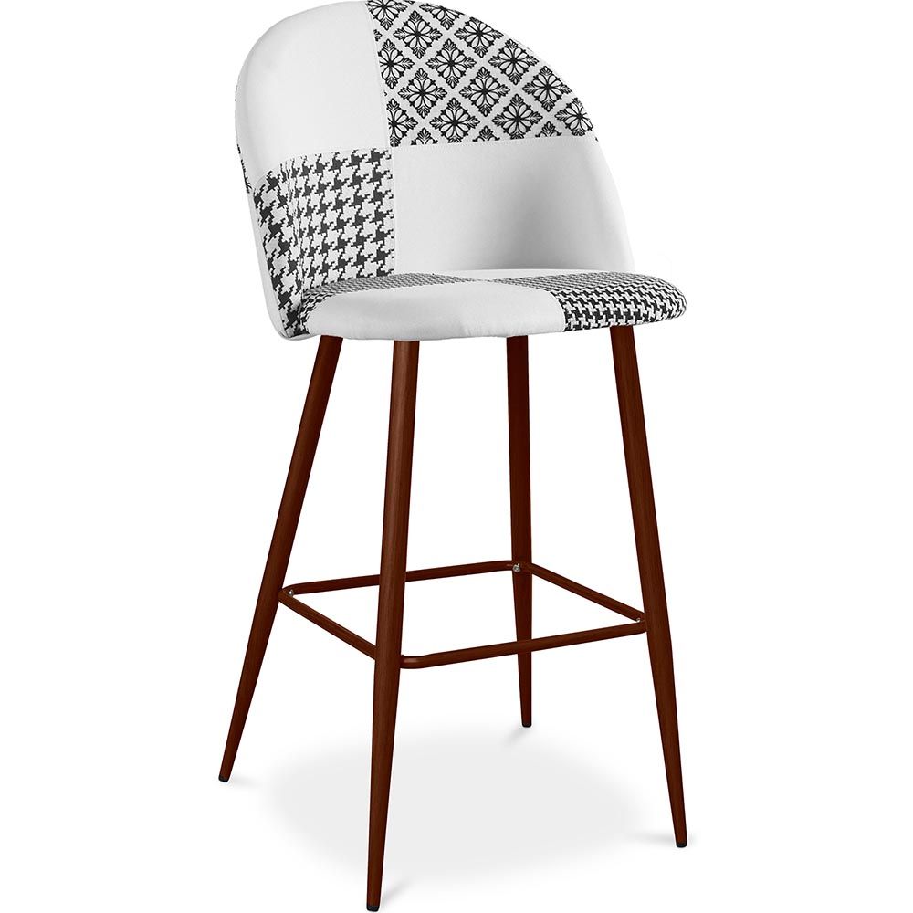 Patchwork beklede kruk - Scandinavische stijl - Zwart en Wit - Evelyne image 8