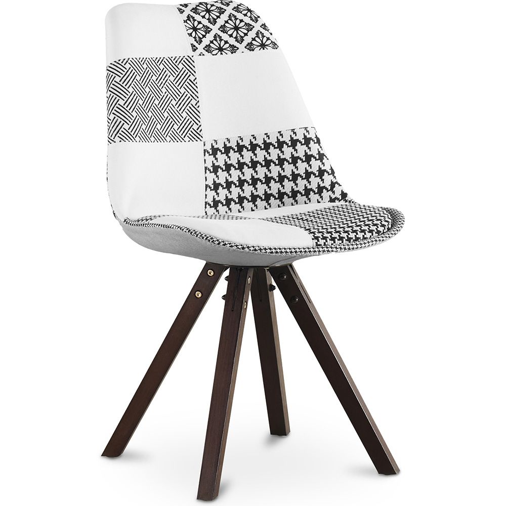 Silla de Comedor - Tapizada en Patchwork - Blanco y Negro - Denisse  image 8