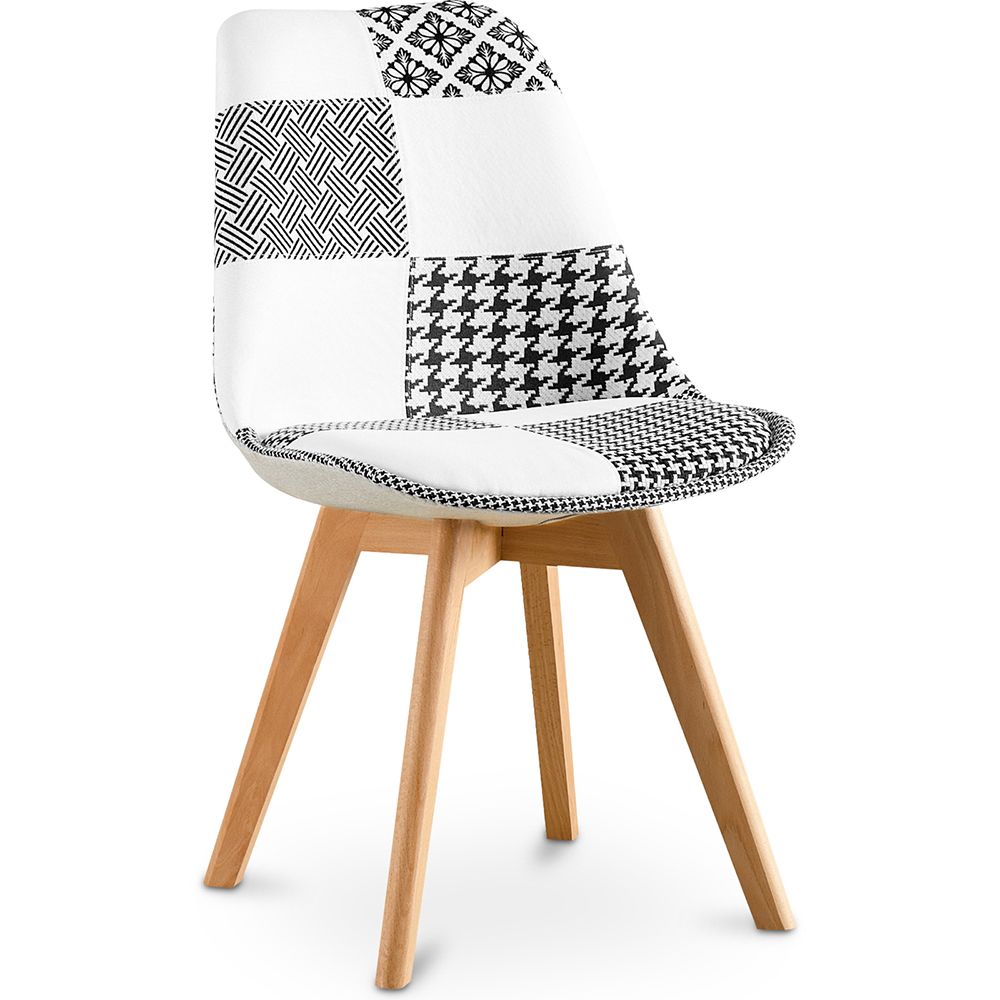 Eetkamerstoel - zwart-witte patchwork bekleding - nieuwe editie - Sam image 8