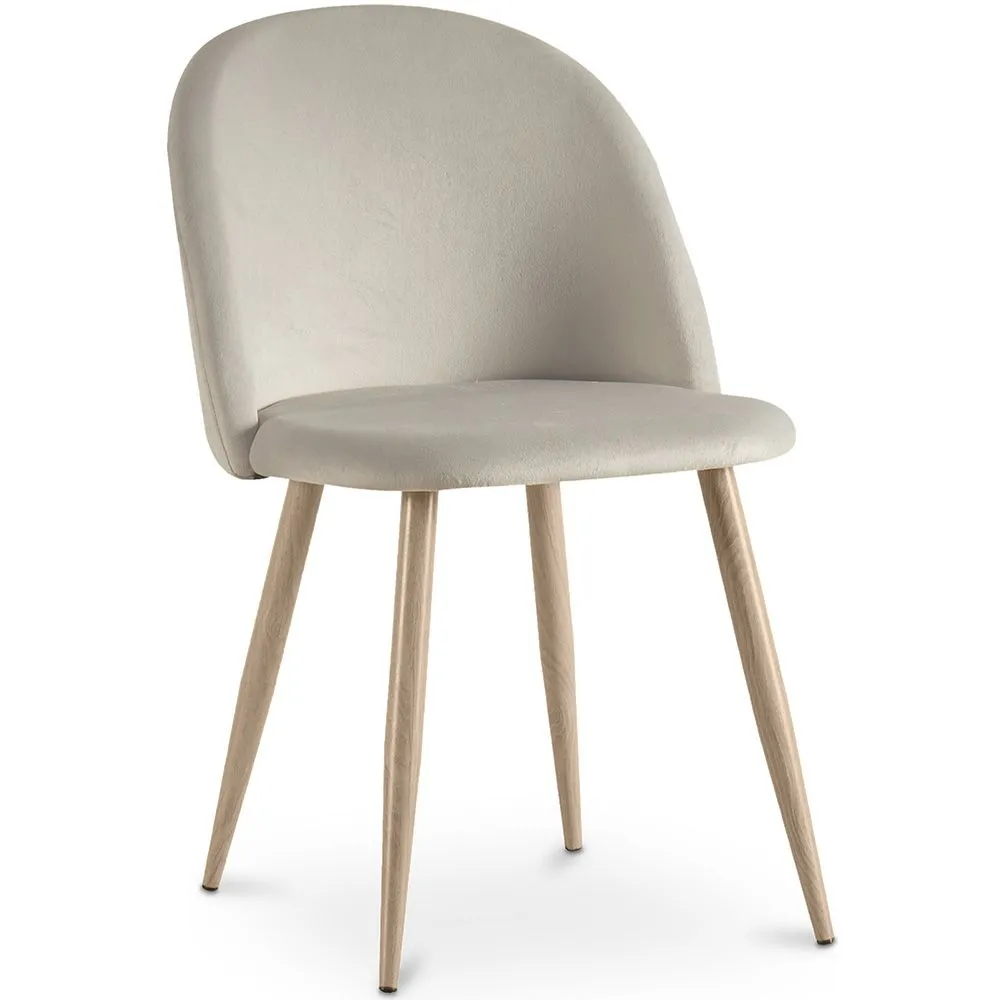 Eetkamerstoel - Fluweel bekleed - Scandinavische stijl - Evelyne image 8