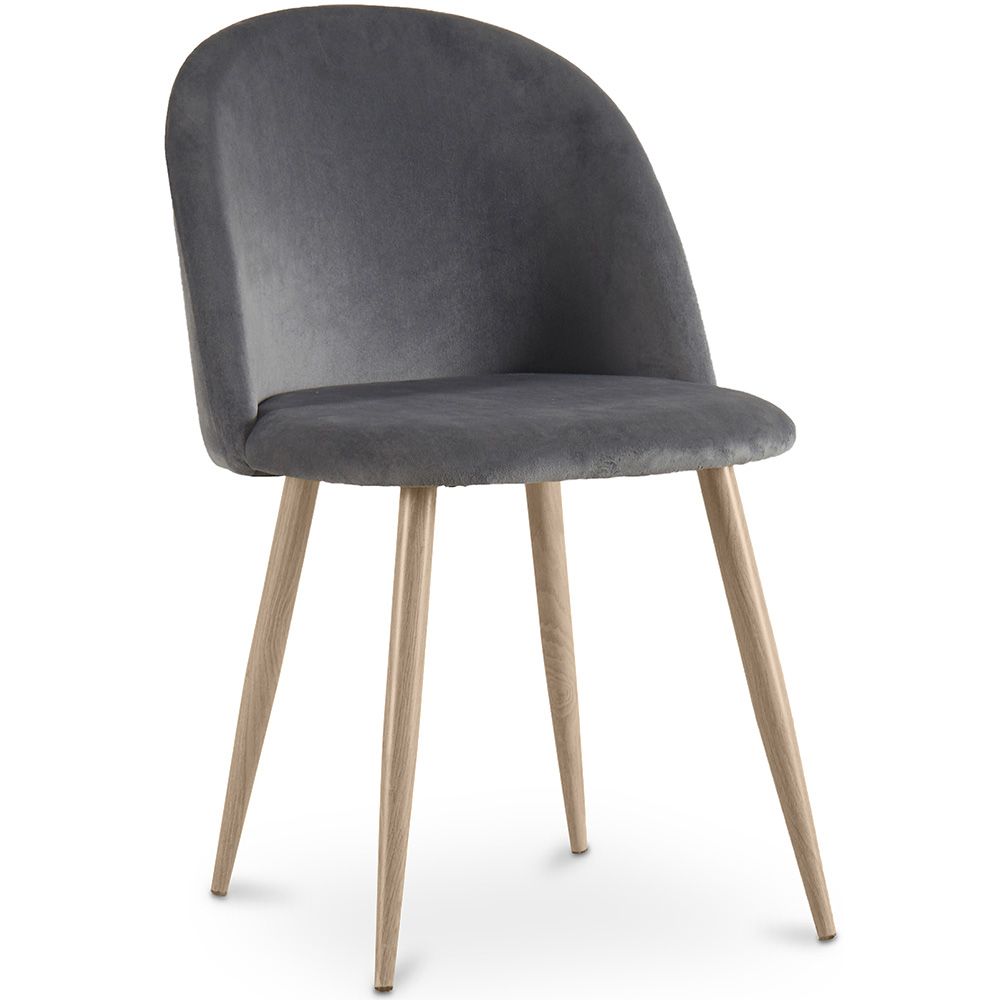 Eetkamerstoel - Fluweel bekleed - Scandinavische stijl - Evelyne image 8