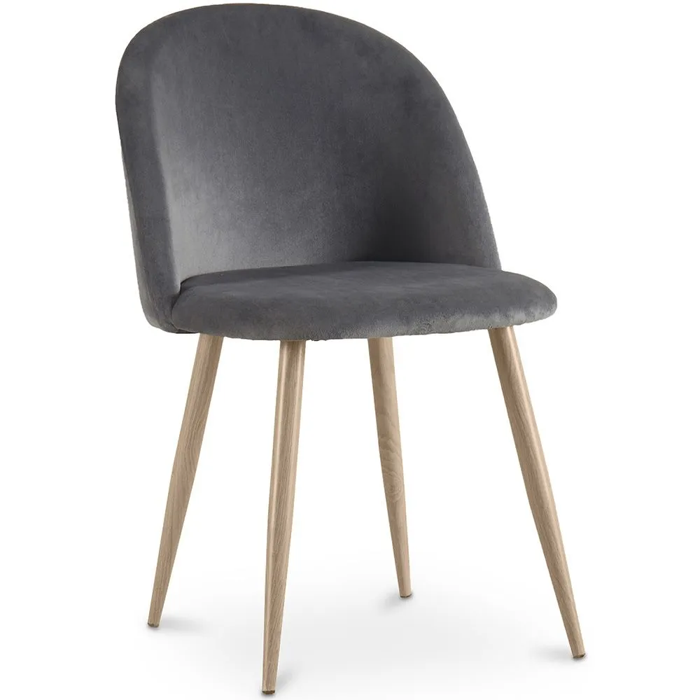 Eetkamerstoel - Fluweel bekleed - Scandinavische stijl - Evelyne image 8