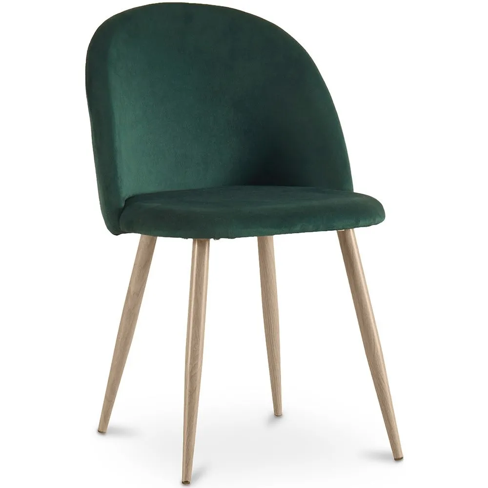 Eetkamerstoel - Fluweel bekleed - Scandinavische stijl - Evelyne image 8