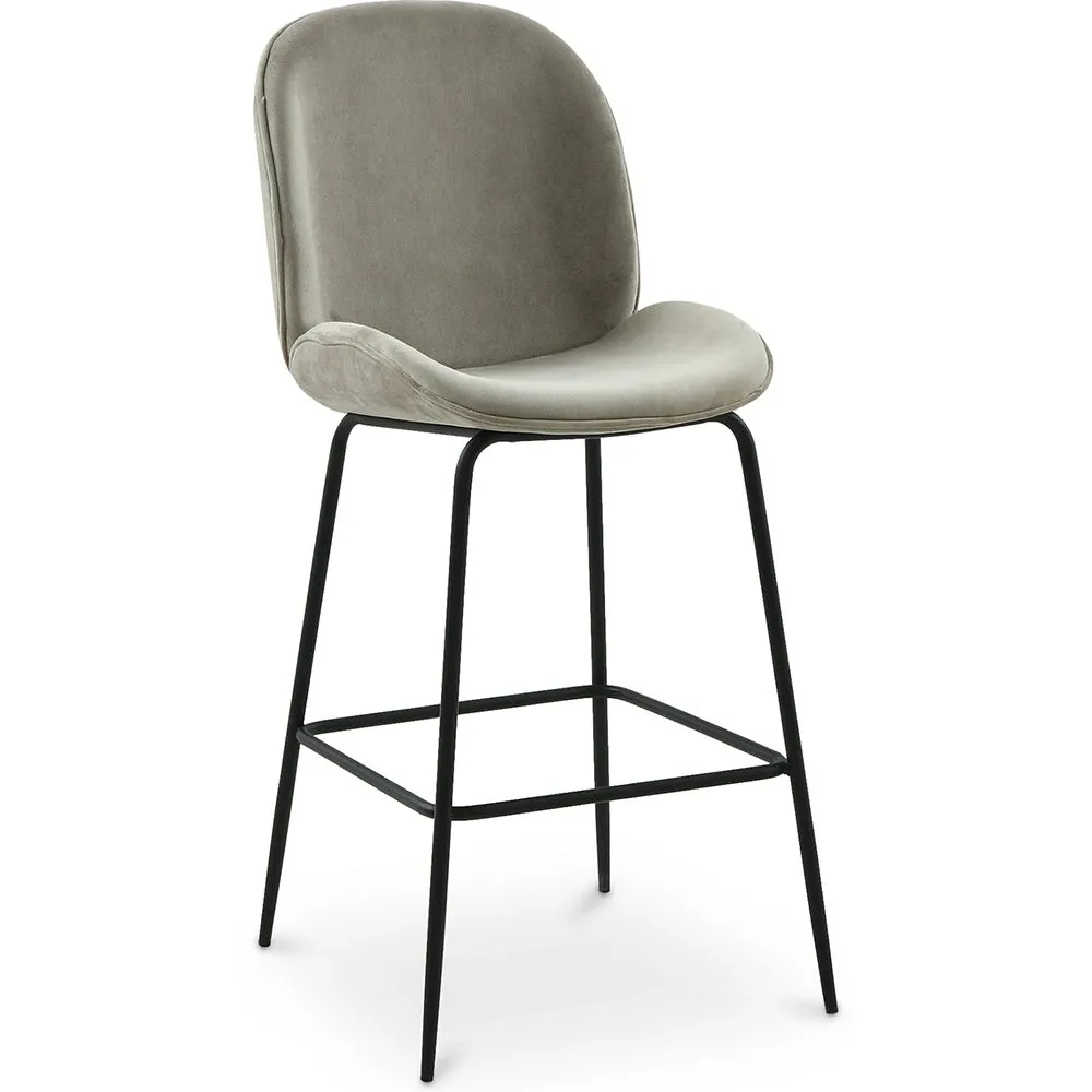 Kruk met rugleuning - Fluweel Bekleed - Retro Design - Elias image 8