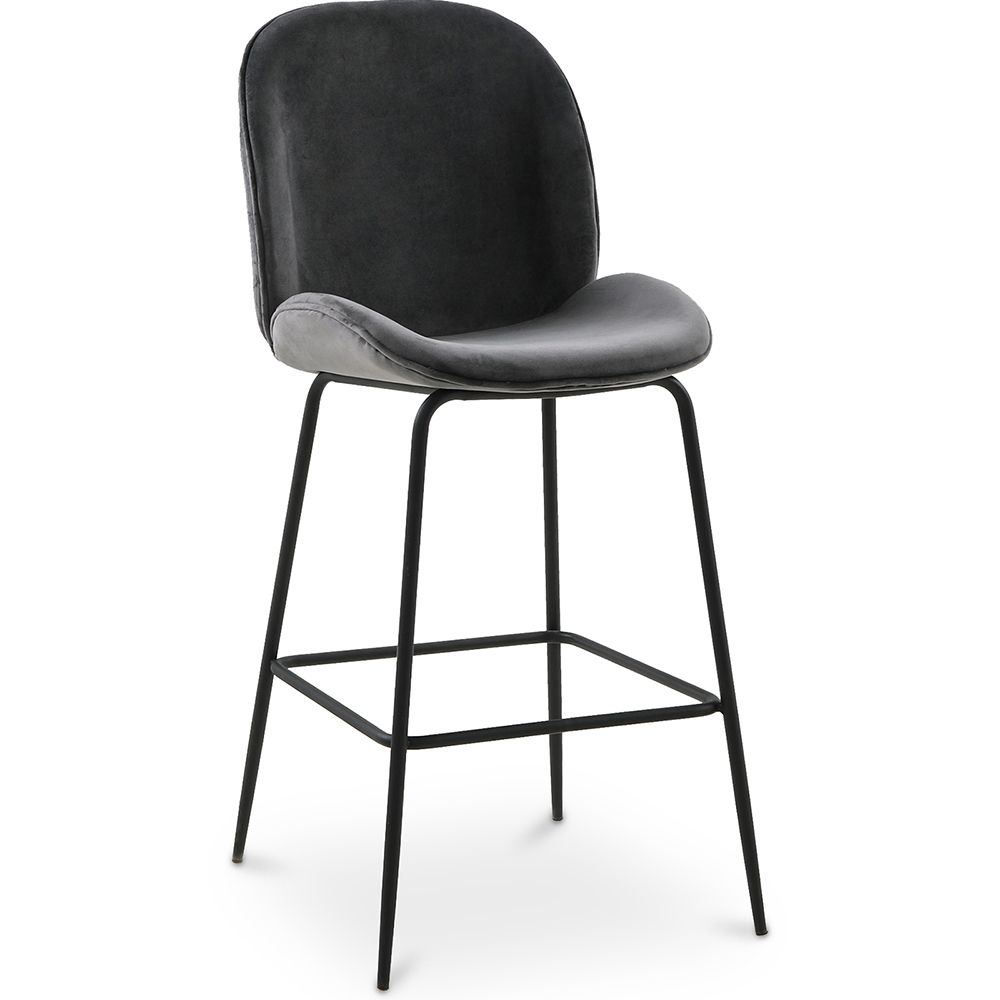 Kruk met rugleuning - Fluweel Bekleed - Retro Design - Elias image 8