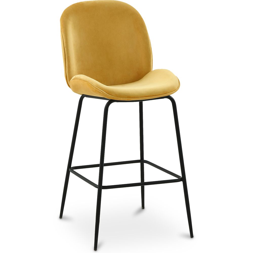 Kruk met rugleuning - Fluweel Bekleed - Retro Design - Elias image 8