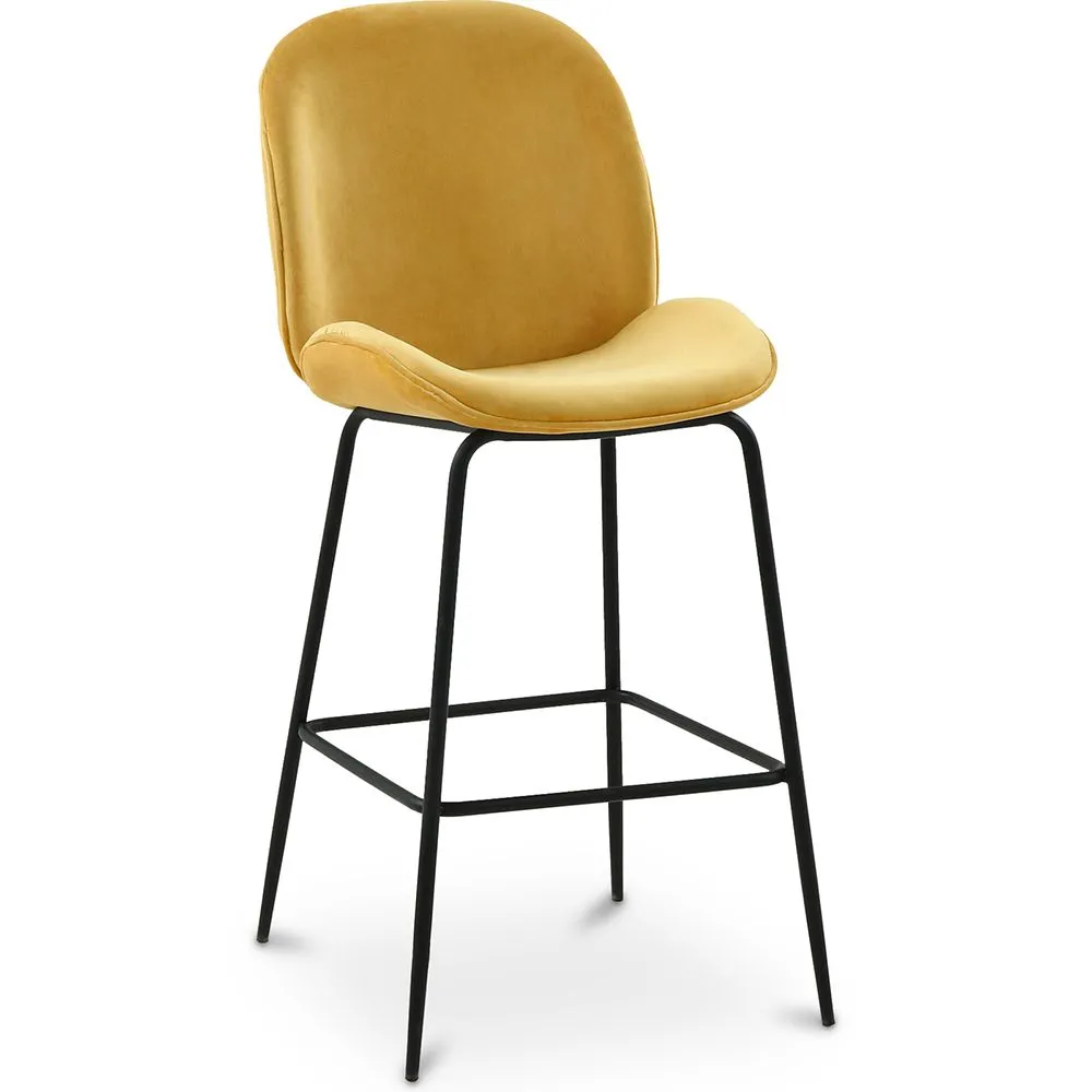 Kruk met rugleuning - Fluweel Bekleed - Retro Design - Elias image 8