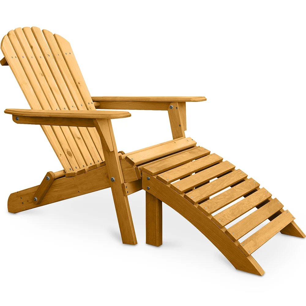 Ligstoel met Voetsteun - Houten Tuinstoel - Adirondack image 8