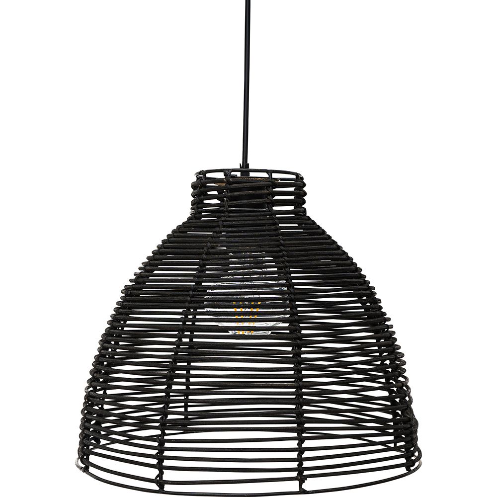 Zwarte Rotan Plafondlamp - Hanglamp Boho Bali Design - Gian image 8