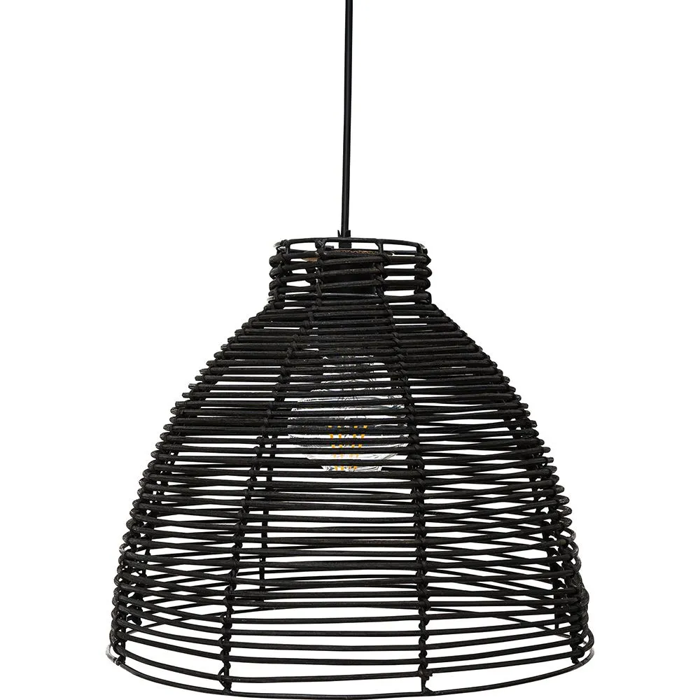 Zwarte Rotan Plafondlamp - Hanglamp Boho Bali Design - Gian image 8