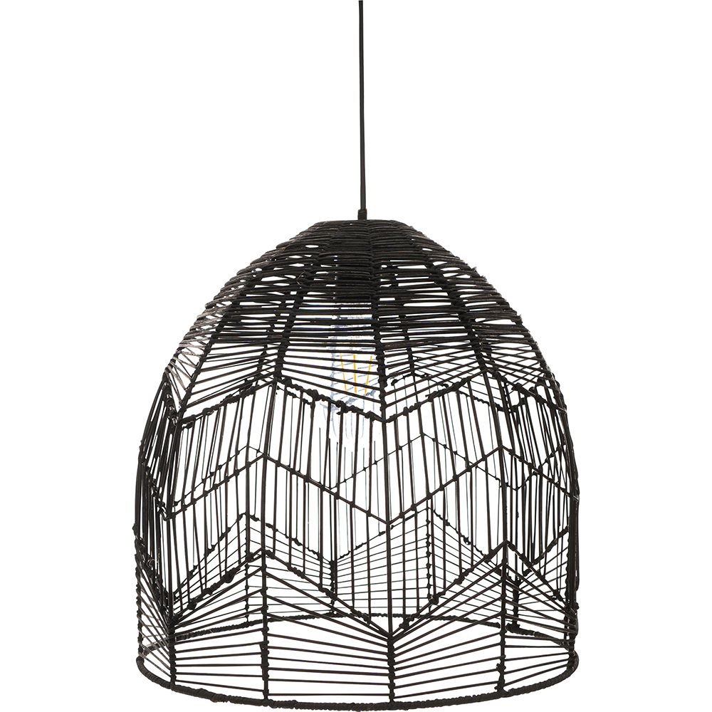 Zwarte rotan plafondlamp - Hanglamp Design Boho Bali - Le image 8