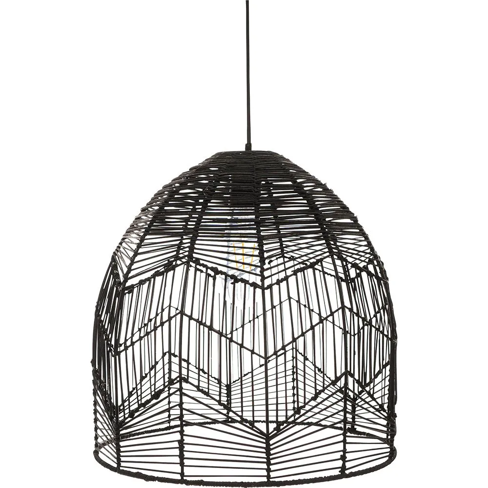 Zwarte rotan plafondlamp - Hanglamp Design Boho Bali - Le image 8