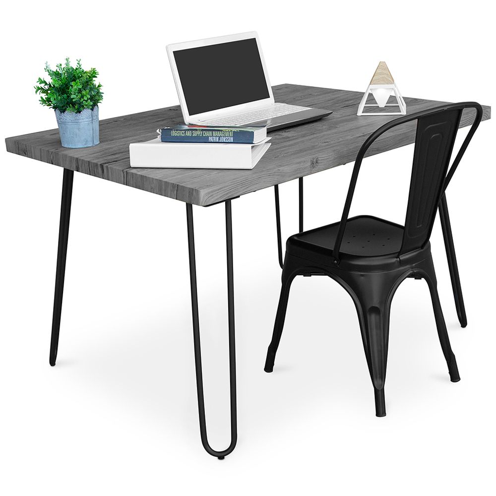 Pack Bureau - Industrieel Ontwerp 120cm - Haarspeld + Eetkamerstoel - Stylix image 8