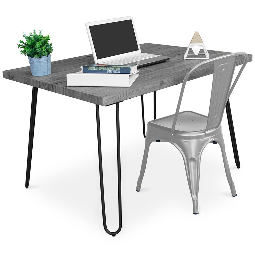 Pack Bureau - Industrieel Ontwerp 120cm - Haarspeld + Eetkamerstoel - Stylix image 8