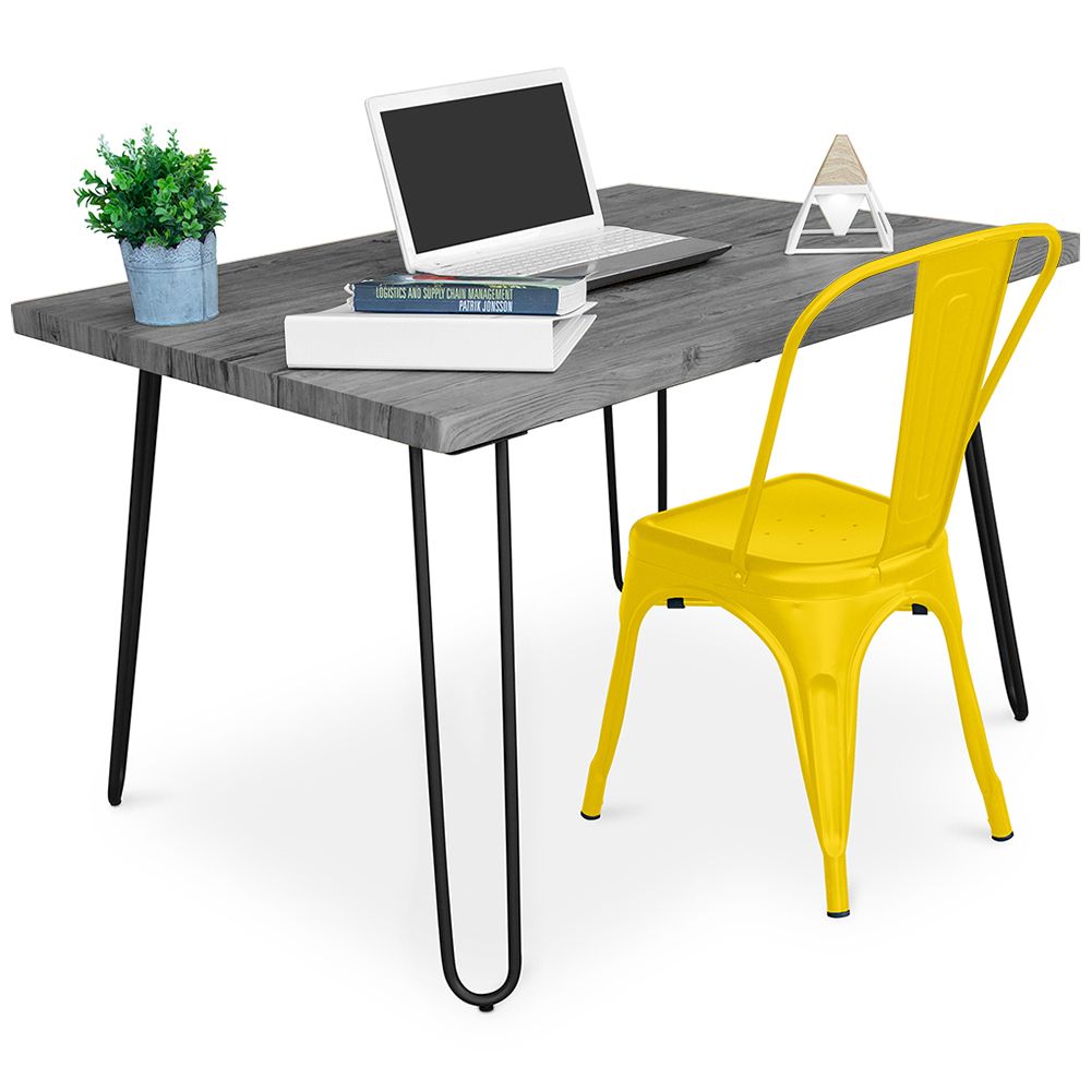 Pack Bureau - Industrieel Ontwerp 120cm - Haarspeld + Eetkamerstoel - Stylix image 8