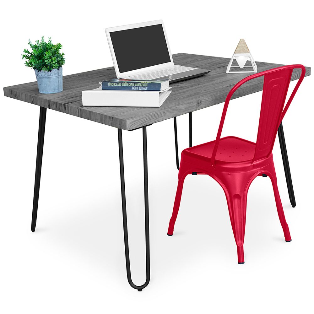 Pack Bureau - Industrieel Ontwerp 120cm - Haarspeld + Eetkamerstoel - Stylix image 8