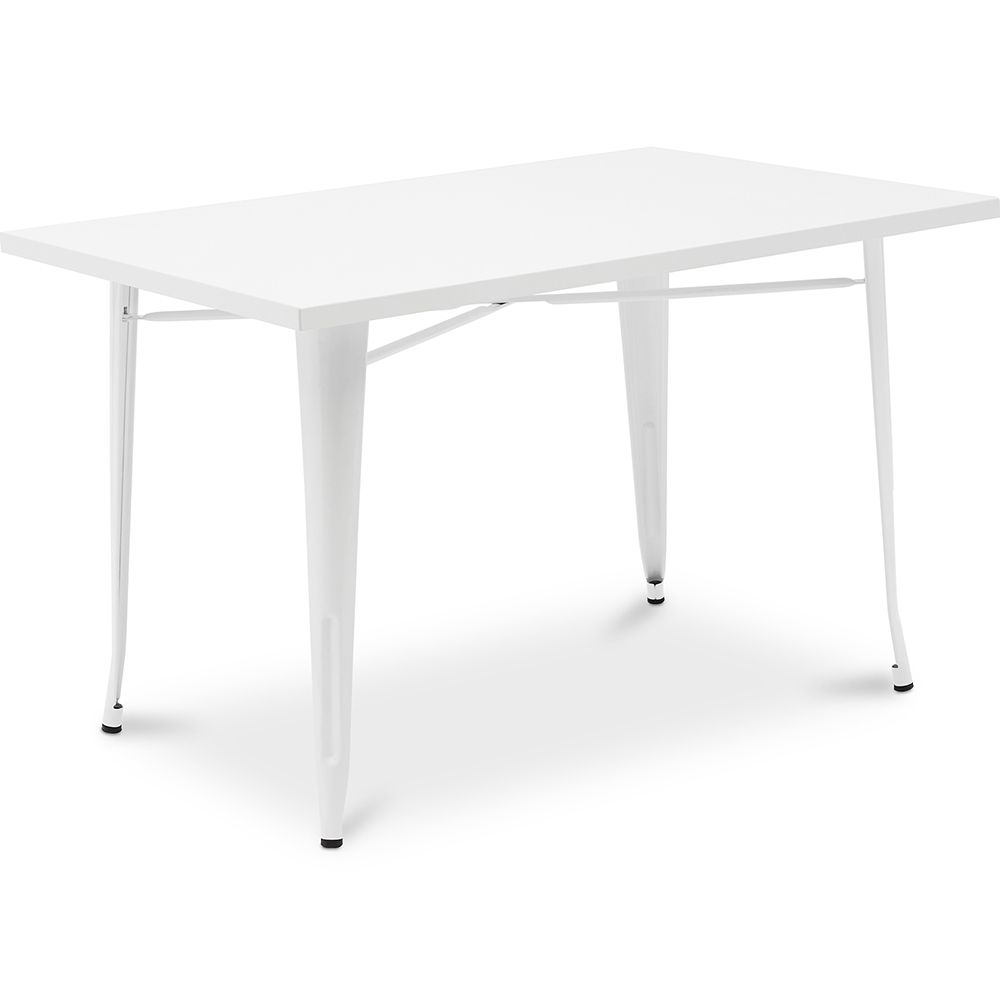 Rechthoekige eettafel - Industrieel ontwerp - Wit metaal - Ashi image 8