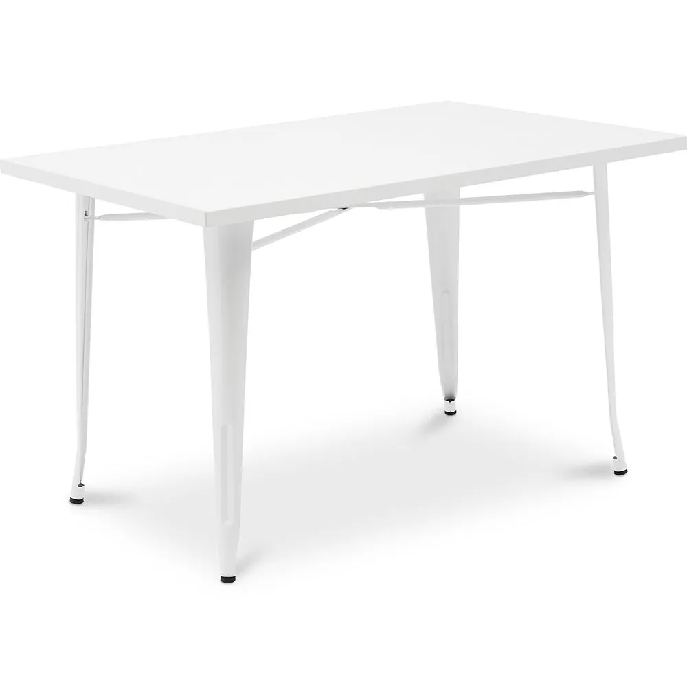 Rechthoekige eettafel - Industrieel ontwerp - Wit metaal - Ashi image 8