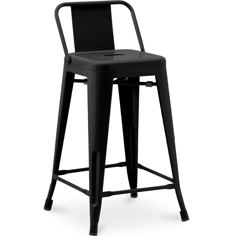 Barkruk met rugleuning - Industrieel ontwerp - 60cm - Nieuwe editie - Stylix image 8