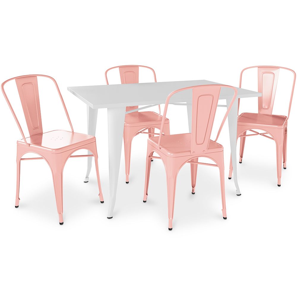 Pack  Mesa de Comedor y 4 Sillas de Comedor Diseño Industrial - New Edition-  Bistrot Stylix image 8