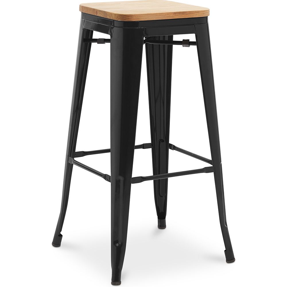 Barkruk - Industrieel Ontwerp - Hout & Staal - 76cm - Nieuwe Editie - Stylix image 8
