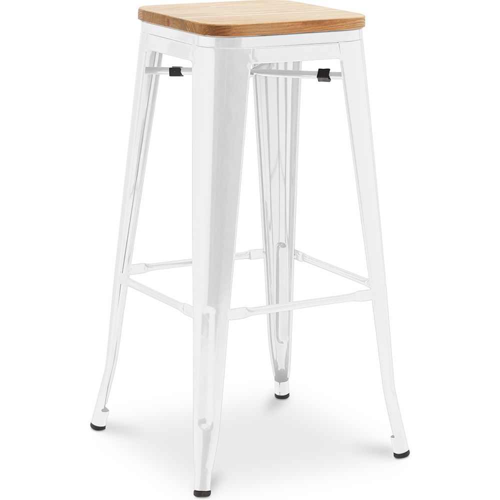 Barkruk - Industrieel Ontwerp - Hout & Staal - 76cm - Nieuwe Editie - Stylix image 8