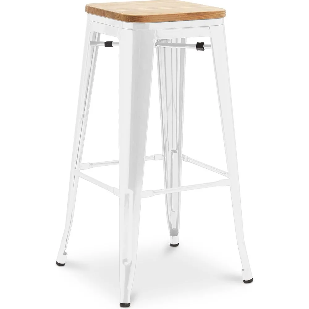 Barkruk - Industrieel Ontwerp - Hout & Staal - 76cm - Nieuwe Editie - Stylix image 8