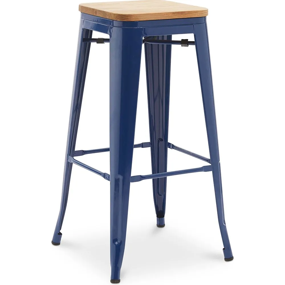 Barkruk - Industrieel Ontwerp - Hout & Staal - 76cm - Nieuwe Editie - Stylix image 8