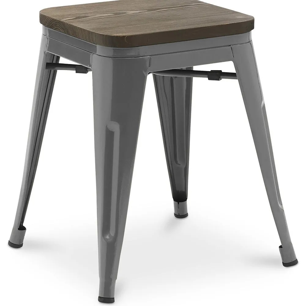 Barkruk industrieel ontwerp - hout & staal - 45 cm - Nieuwe editie - Stylix image 8